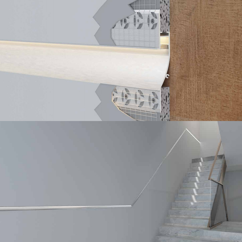 Plaster In Aluminium Drywall Waistline LED Channel For 8mm Strip Light Plaster In Aluminium Drywall Waistline LED Channel For 8mm Strip Light